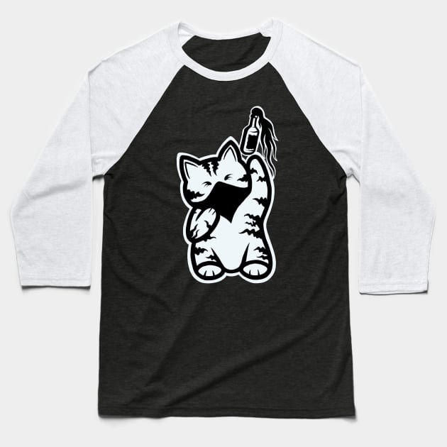 Maneki Neko Riot (Dark) Baseball T-Shirt by PabloDiablo13